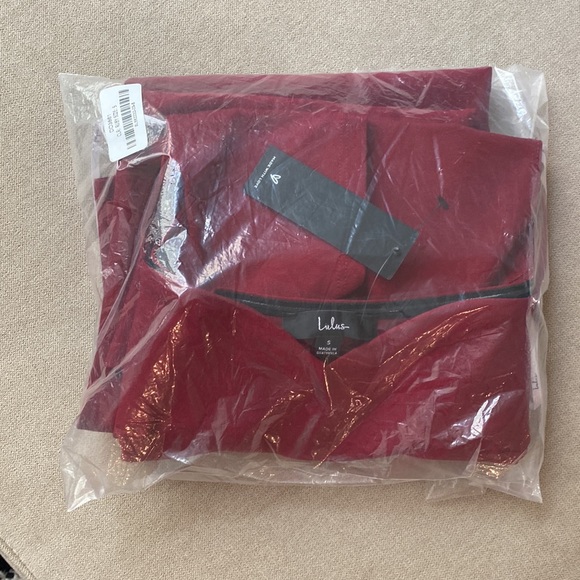 Lulu’s How Much I Care Off the Shoulder Dress Red - Picture 12 of 14